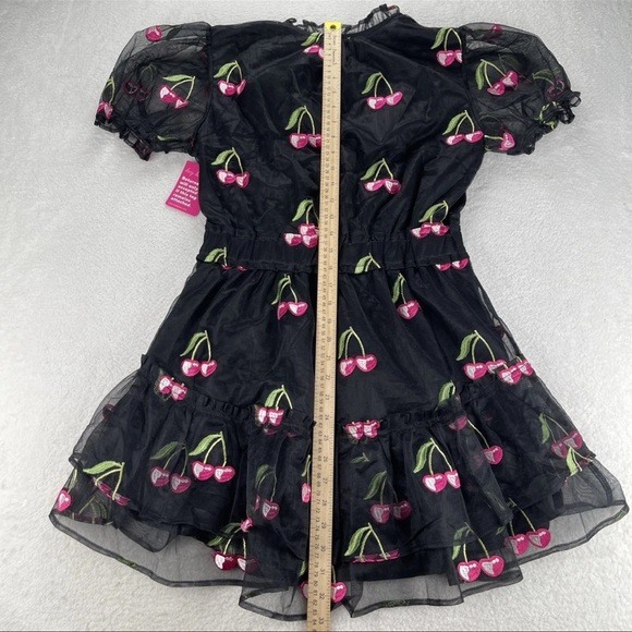 Buddy Love Sz Medium CLEMENTINE Elastic Waist Mini Dress Wild Cherries Black NWT - Picture 11 of 13